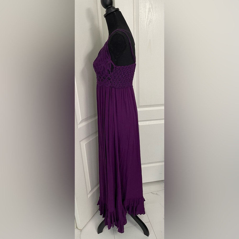 FP One Free People maxi dress plum size M purple burgundy - Picture 7 of 11